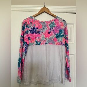 Lilly Pulitzer Finn top womens Small Seaside Carnivale modal pima cotton Peru